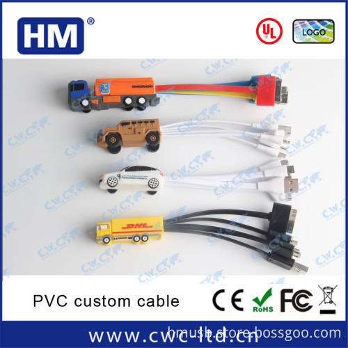 hotsale cheap promotional gifts mobile phone charging cables truck shape charging cables cutom cables